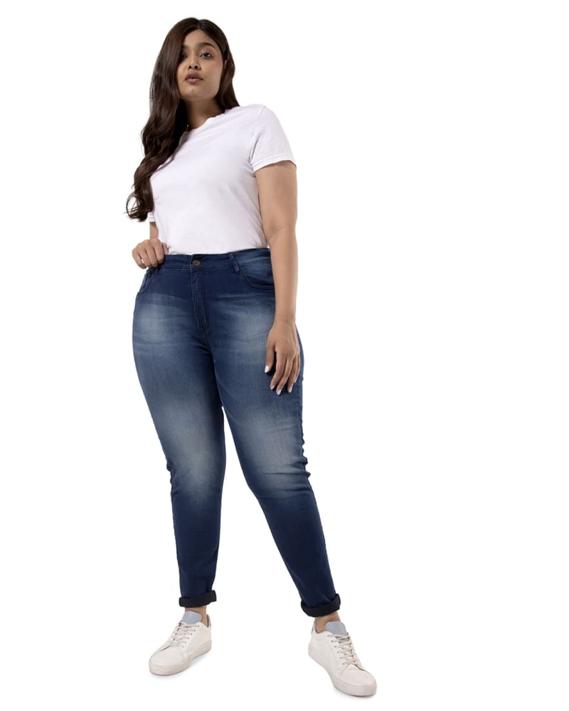 Navy blue sales jeggings plus size
